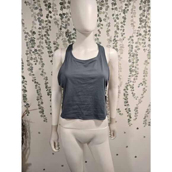 90 Degree by Reflex Racerback Crop Tank Silver Pine XL NWT Active Yoga Top - Picture 3 of 8